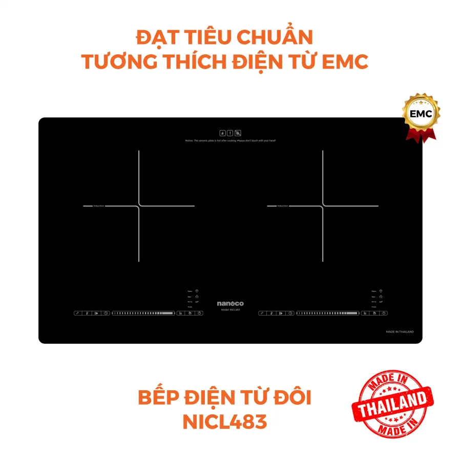 Bếp điện từ đôi Nanoco NICL483 Bếp điện từ đôi Nanoco NICL483