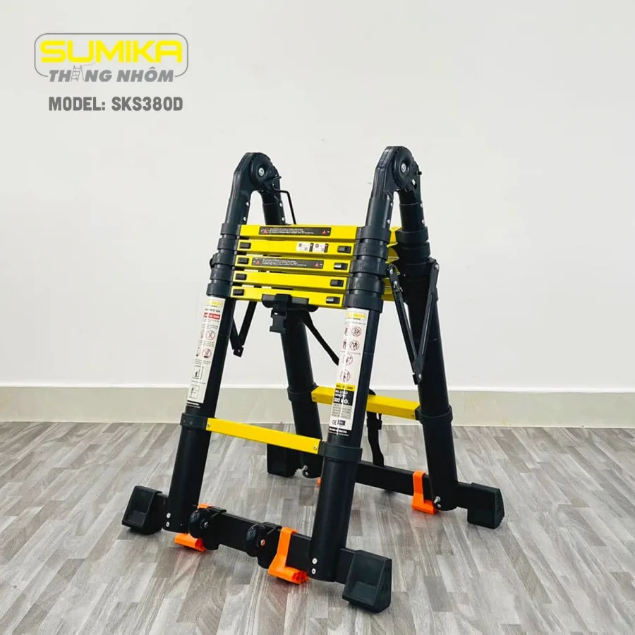 Thang Nhôm Rút Đôi Chữ A SUMIKA SKS380D (Sơn Tĩnh Điện)
