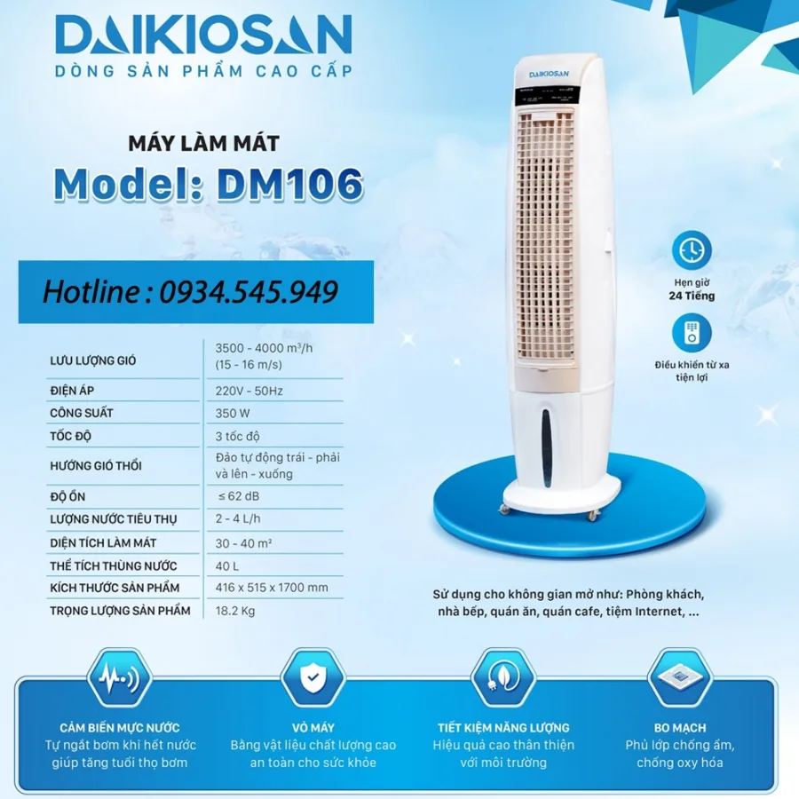 Máy làm mát hơi nước Daikiosan DM106