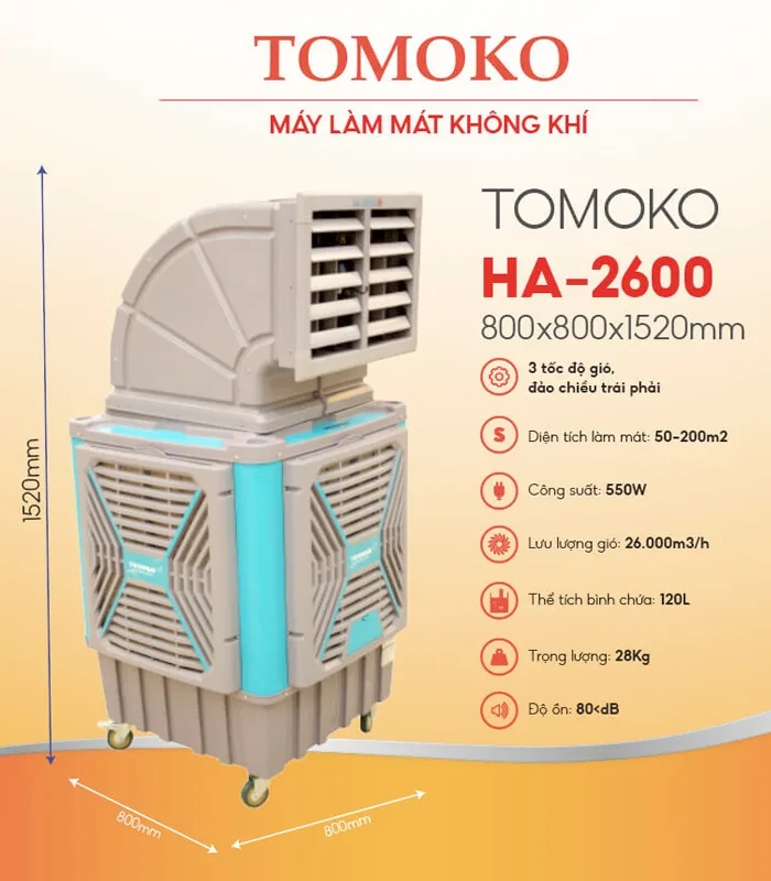 Máy làm mát Tomoko HA-2600 Máy làm mát Tomoko HA-2600