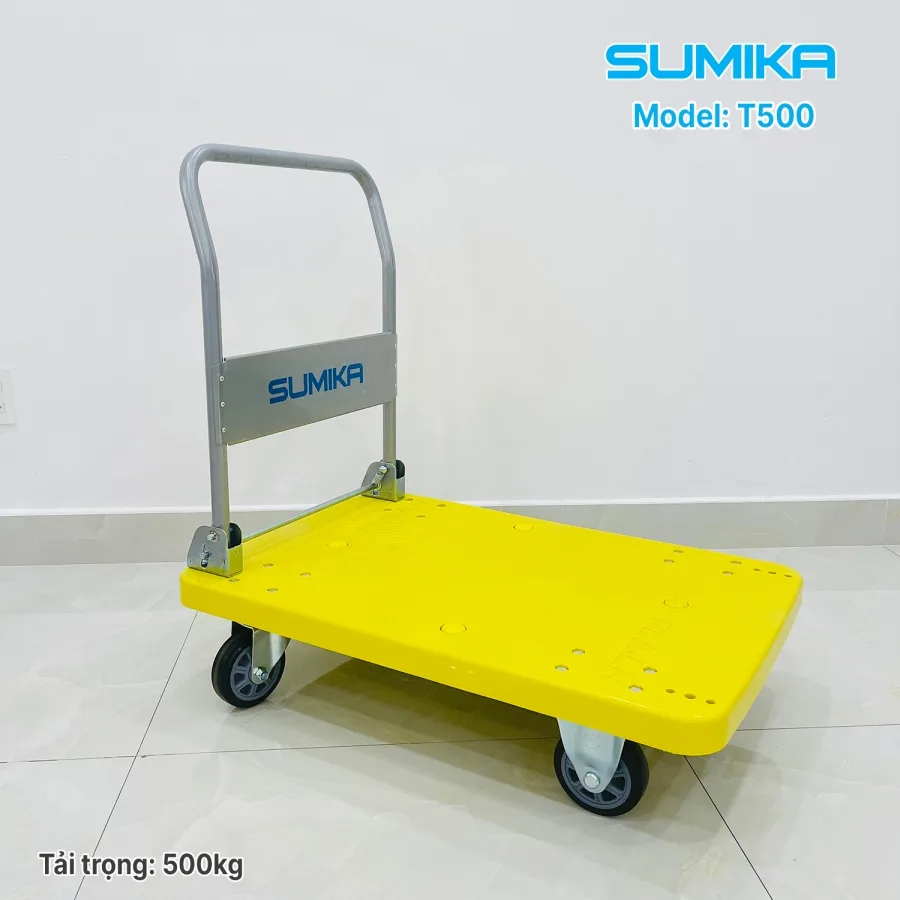 Xe đẩy hàng sàn nhựa SUMIKA T500 tải trọng 500kg Xe đẩy hàng sàn nhựa SUMIKA T500 tải trọng 500kg