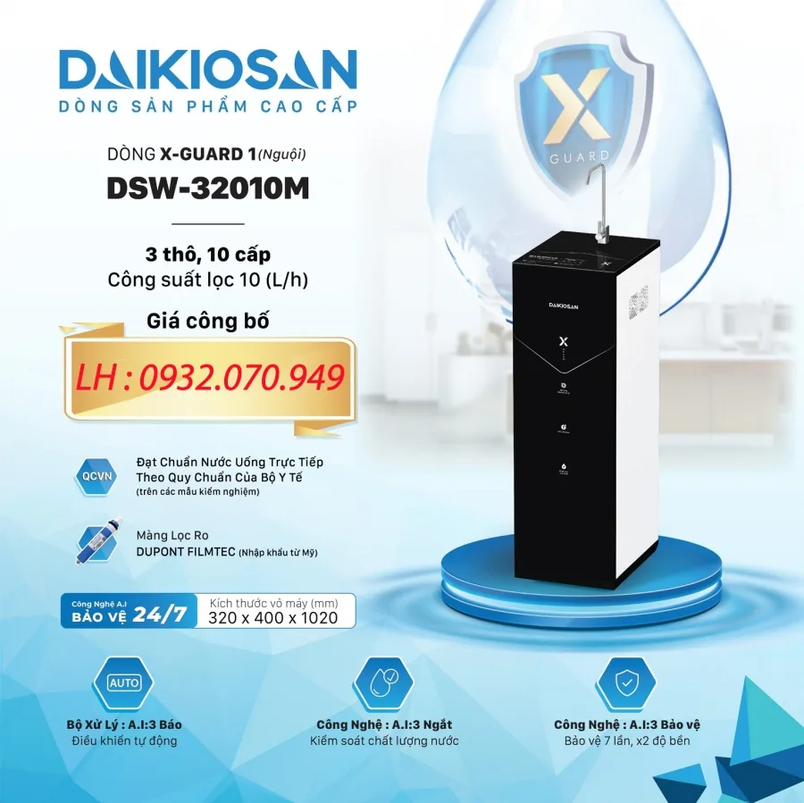 Máy lọc nước Daikiosan X-Guard DSW-32010M Máy lọc nước Daikiosan X-Guard DSW-32010M