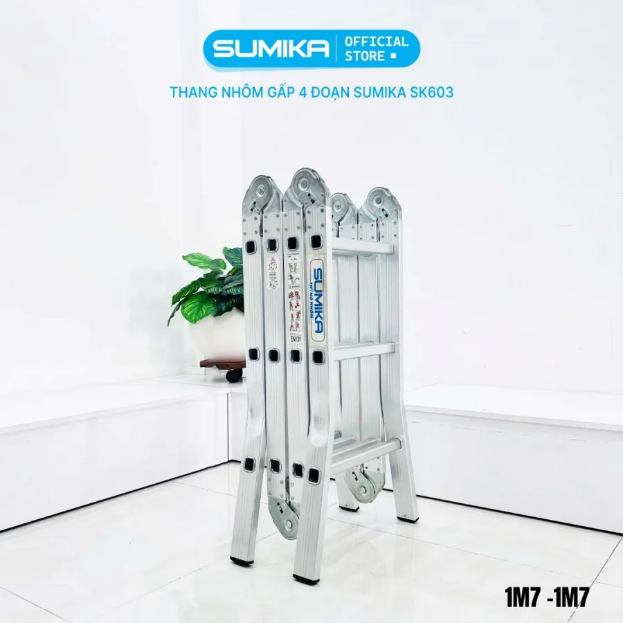 Thang nhôm gấp 4 đoạn SUMIKA SK603