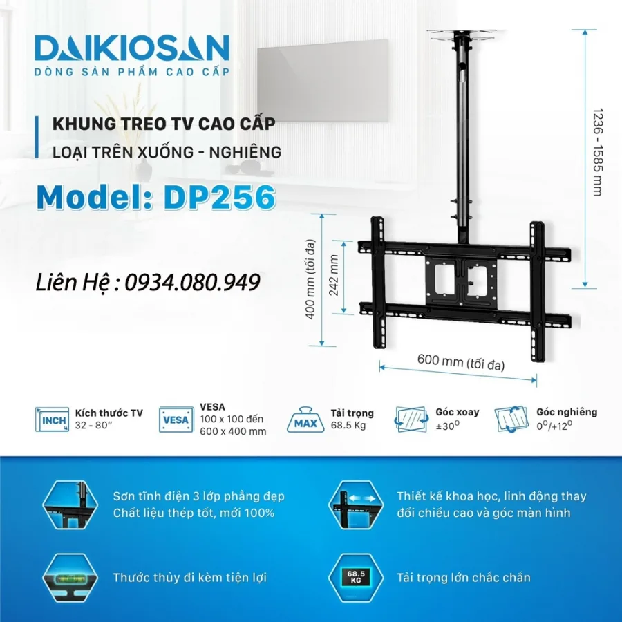 Giá treo TiVi thả trần Daikiosan DP256