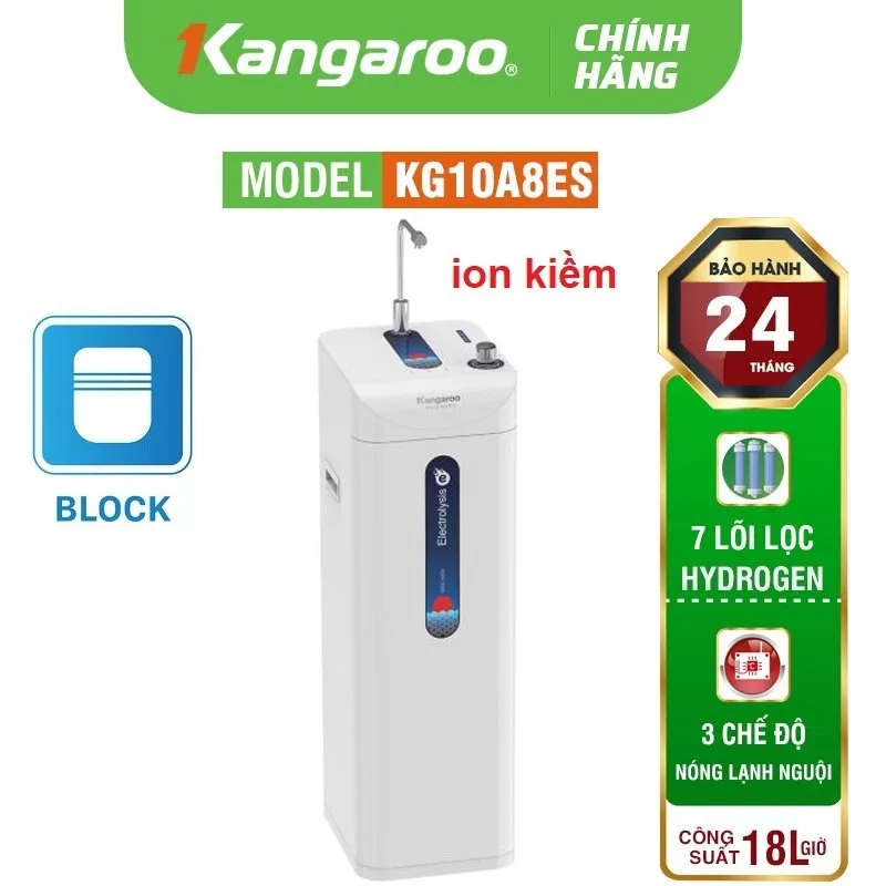 Máy lọc nước Kangaroo Hydrogen ion kiềm KG10A8ES Máy lọc nước Kangaroo Hydrogen ion kiềm KG10A8ES